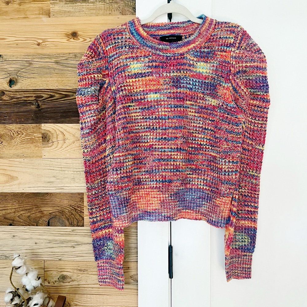 Anthropologie En Saison Oprah's Favorite List Space Dye Puff Sleeve Sweater - Picture 4 of 5